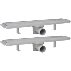 vidaXL Drain de douche linéaire 2 pcs 530 x 140 mm Acier inoxydable