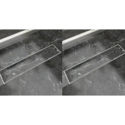 vidaXL Drain de douche linéaire 2 pcs 530 x 140 mm Acier inoxydable