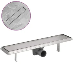 vidaXL Drain de douche linéaire 530 x 140 mm Acier inoxydable