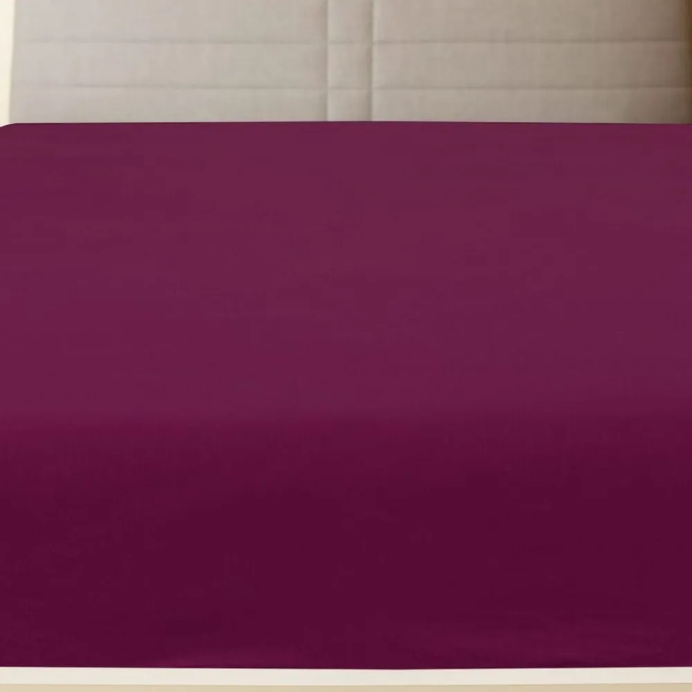 Linge-vidaXL Drap-housse Jersey Bordeaux 90x200 cm Coton Bordeaux