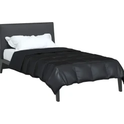 Linge-vidaXL Duvet complet toute l'année 135 x 200 cm Noir