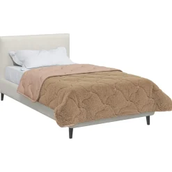 Linge-vidaXL Duvet complet toute l'année Matelassé 135 x 200 cm Taupe