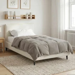 Linge-vidaXL Duvet complet toute l'année 135 x 200 cm Microfibre Vert