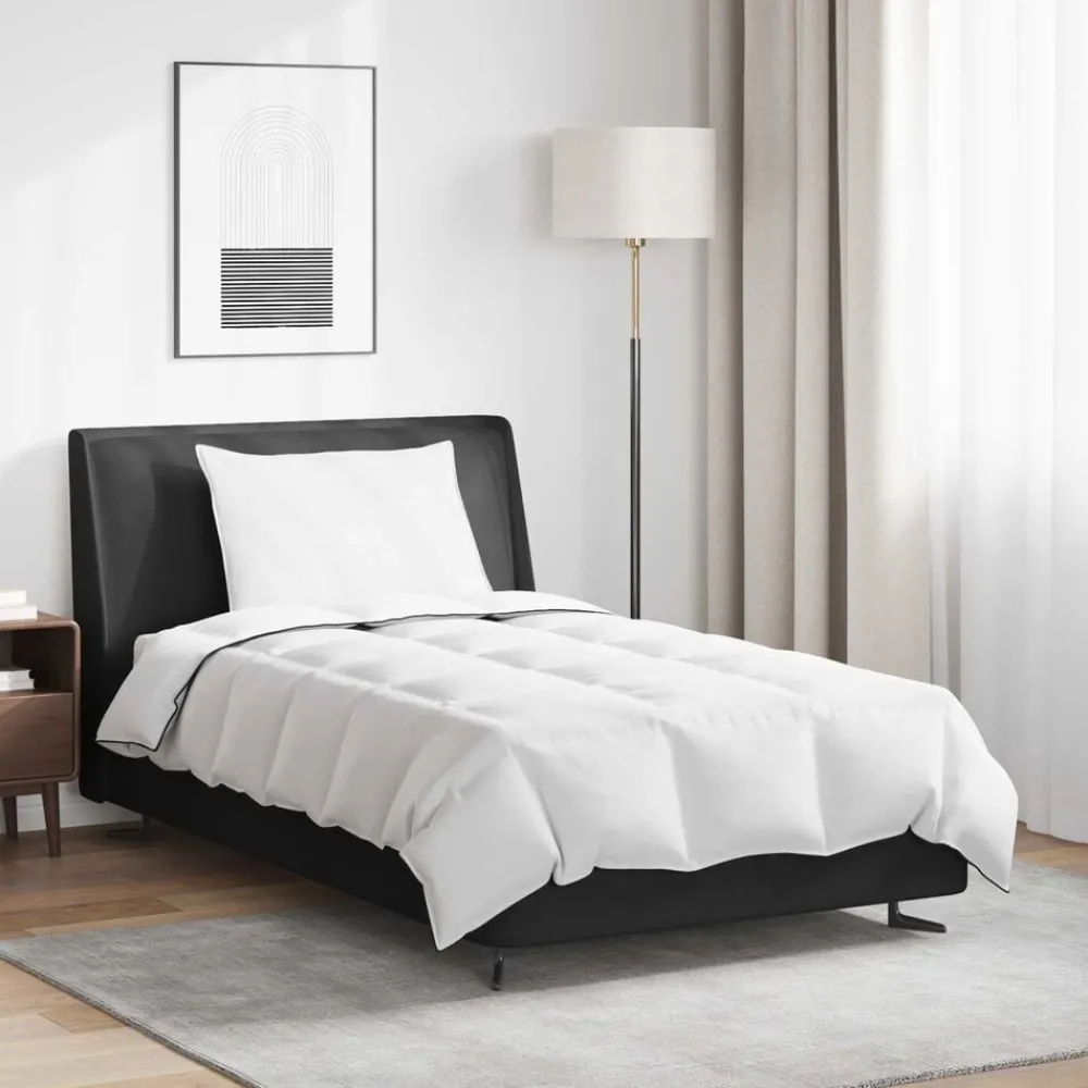 vidaXL Duvet d'hiver avec oreiller 2 pcs Blanc Plume de canard