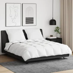 Linge-vidaXL Duvet d'hiver avec oreiller 3 pcs Blanc Plume de canard
