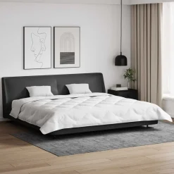 Linge-vidaXL Duvet d'hiver avec oreiller 3 pcs Blanc Microfibre
