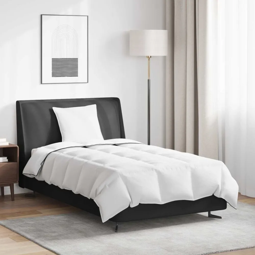 vidaXL Duvet d'hiver avec oreiller 2 pcs Blanc Plume de canard