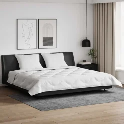 vidaXL Duvet d'hiver avec oreiller 3 pcs Blanc Microfibre