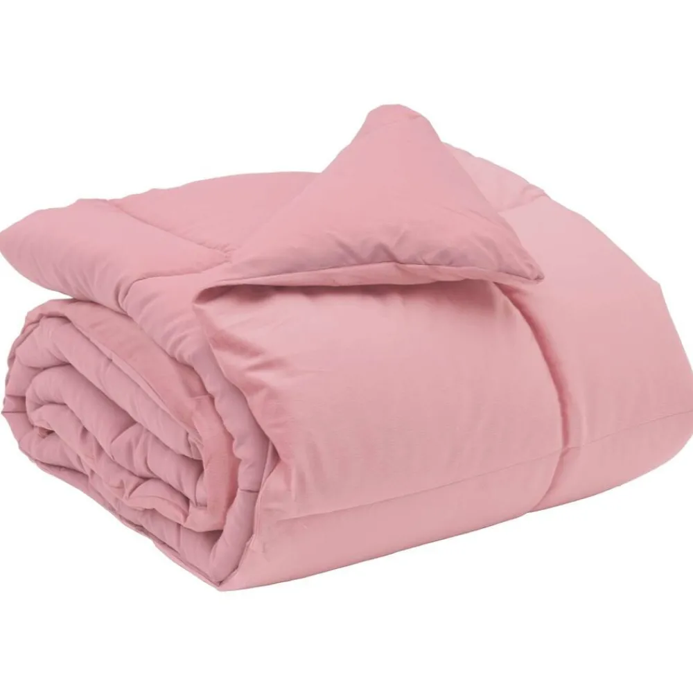 Linge-vidaXL Duvet d'hiver Matelassé 135 x 200 cm Microfibre Rose
