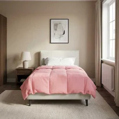 Linge-vidaXL Duvet d'hiver Matelassé 135 x 200 cm Microfibre Rose