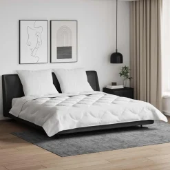Linge-vidaXL Duvet d'été simple avec oreiller 3 pcs Blanc Microfibre
