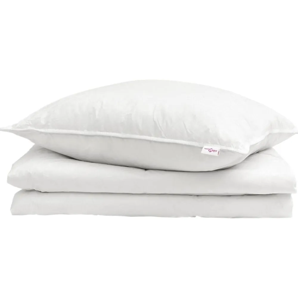 Linge-vidaXL Duvet d'été simple avec oreiller 2 pcs Blanc Plume de canard
