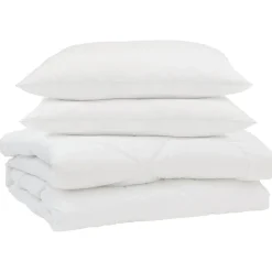 Linge-vidaXL Duvet d'été simple avec oreiller 3 pcs Blanc Microfibre