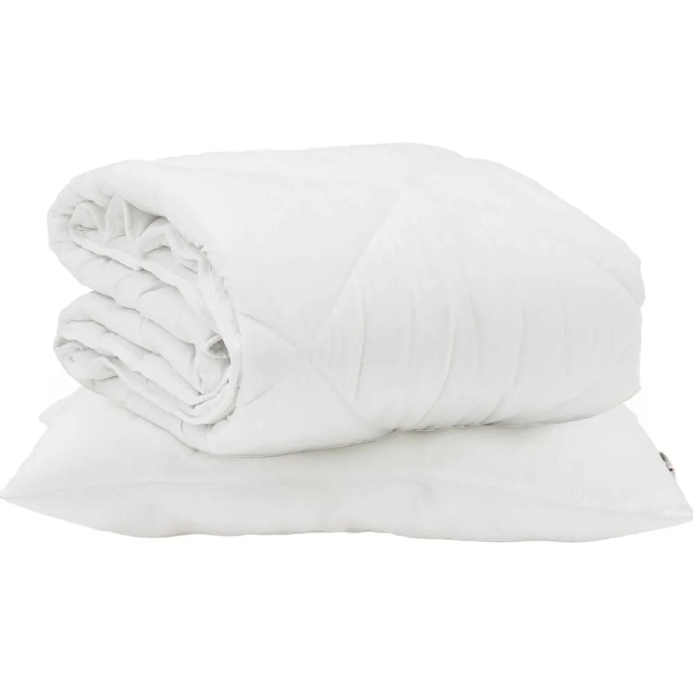 Linge-vidaXL Duvet d'été simple avec oreiller 2 pcs Blanc Microfibre