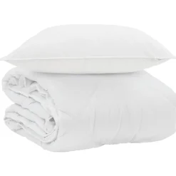 vidaXL Duvet d'été simple avec oreiller 2 pcs Blanc Microfibre