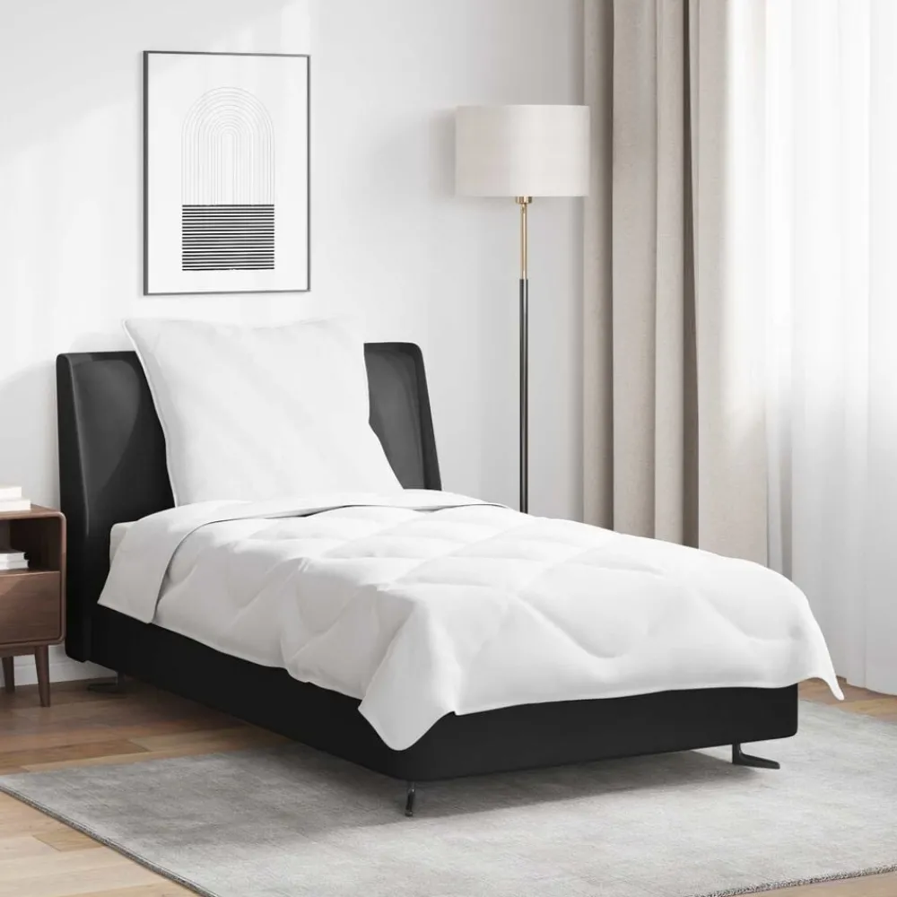 Linge-vidaXL Duvet d'été simple avec oreiller 2 pcs Blanc Microfibre