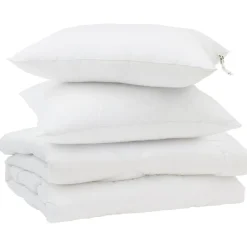 Linge-vidaXL Duvet d'été simple avec oreiller 3 pcs Blanc Microfibre