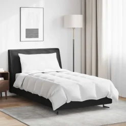 Linge-vidaXL Duvet d'été simple avec oreiller 2 pcs Blanc Plume de canard