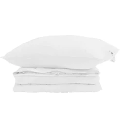 Linge-vidaXL Duvet 2-en-1 avec oreiller 2 pcs Blanc Plume de canard