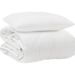 vidaXL Duvet toutes saisons avec oreiller 2 pcs Blanc Microfibre
