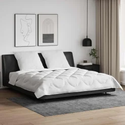 vidaXL Duvet toutes saisons avec oreiller 3 pcs Blanc Microfibre