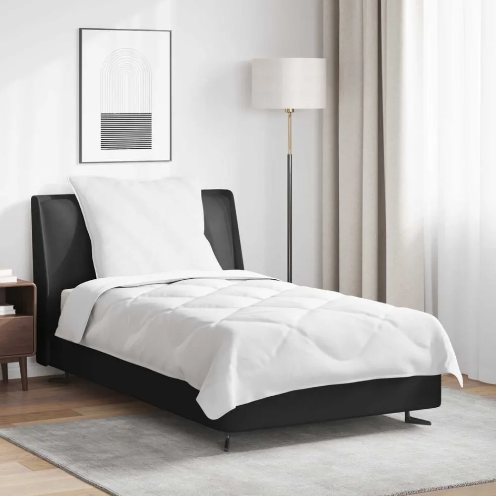 Linge-vidaXL Duvet toutes saisons avec oreiller 2 pcs Blanc Microfibre