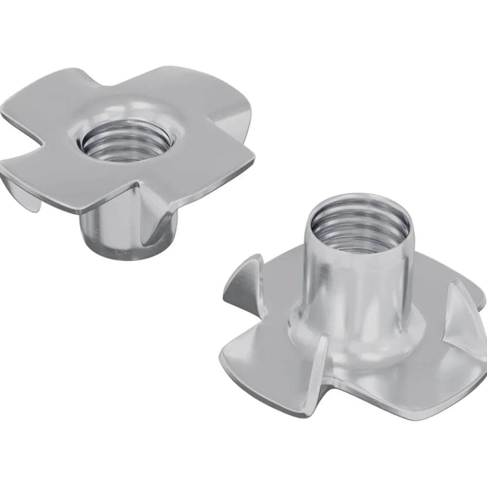 Accessoires De Quincaillerie-vidaXL Ecrou en T à dents 2 pcs Argenté M6 mm Acier