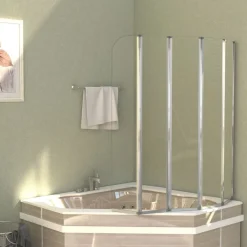 vidaXL Enclos de bain 120x140 cm Verre trempé Transparent