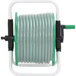 Accessoires De Quincaillerie-vidaXL Enrouleur de tuyau vert sur pied pour tuyau de 45 m 1/2" acier
