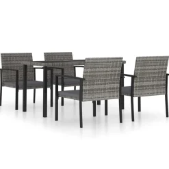 vidaXL Ensemble à manger de jardin 5 pcs Résine tressée