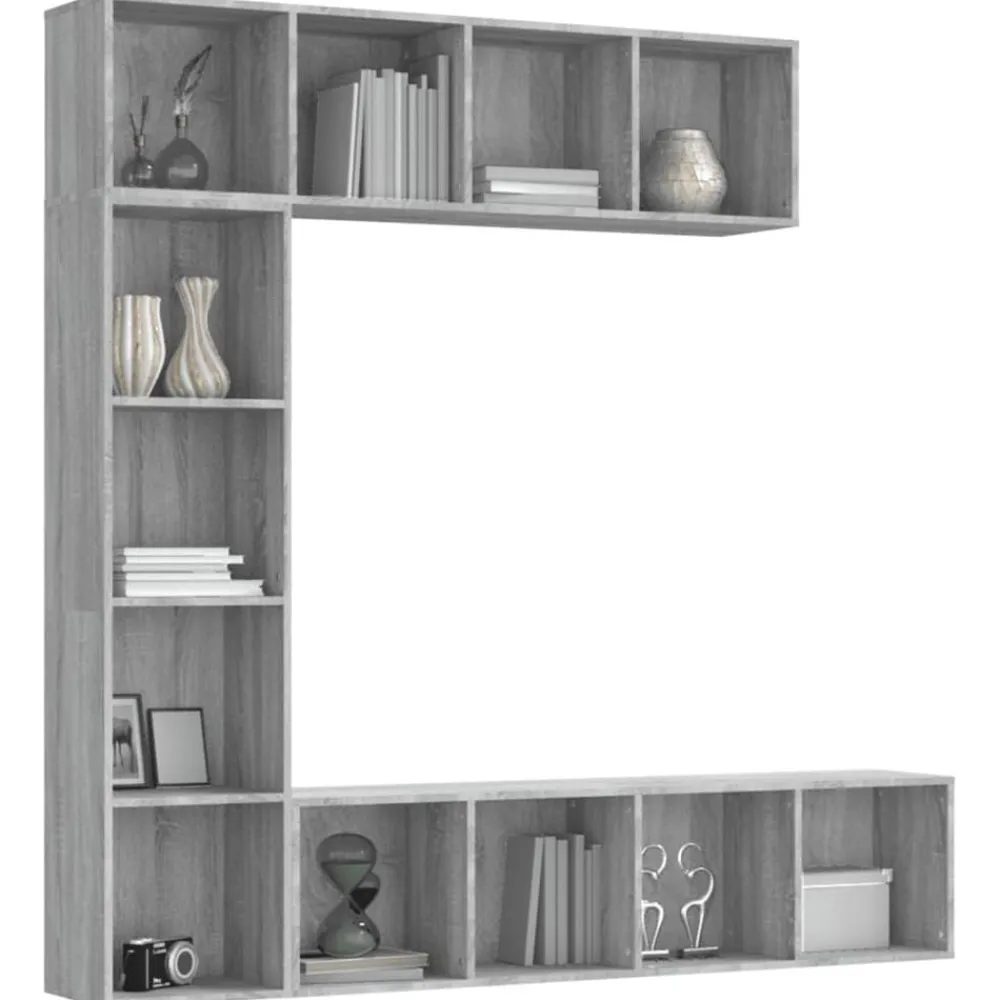 vidaXL Ensemble bibliothèque/meuble TV 3 pcs 180x30x180 cm