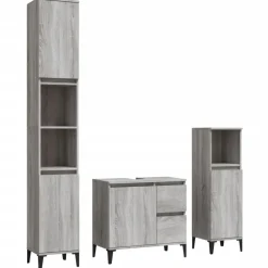 vidaXL Ensemble d'armoires de salle de bain 3 pcs