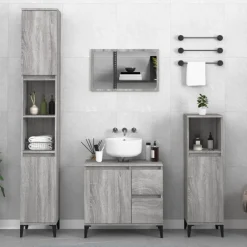vidaXL Ensemble d'armoires de salle de bain 3 pcs