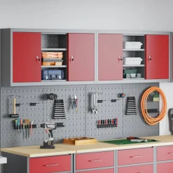 Accessoires De Quincaillerie-vidaXL Ensemble d'armoires à outils 6 pcs Acier enduit de poudre Rouge