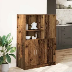 Étagères-vidaXL Ensemble d'armoires de cuisine 2 pcs Vieux bois
