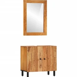 vidaXL Ensemble d'armoires de salle de bain 2 pcs bois massif d'acacia