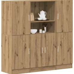 vidaXL Ensemble d'armoires de cuisine 3 pcs chêne artisanal