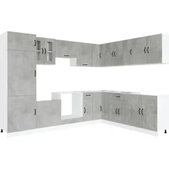 Armoires & Meubles De Rangement-vidaXL Ensemble d'armoires de cuisine 14 pcs Kalmar bois d'ingénierie Gris béton