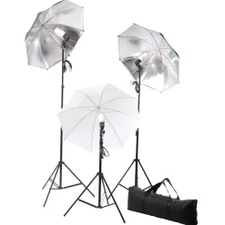 vidaXL Ensemble d'éclairage de studio: Trépieds et parapluies 24 watts