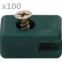 vidaXL Ensemble de 100 supports de fil de clôture avec vis