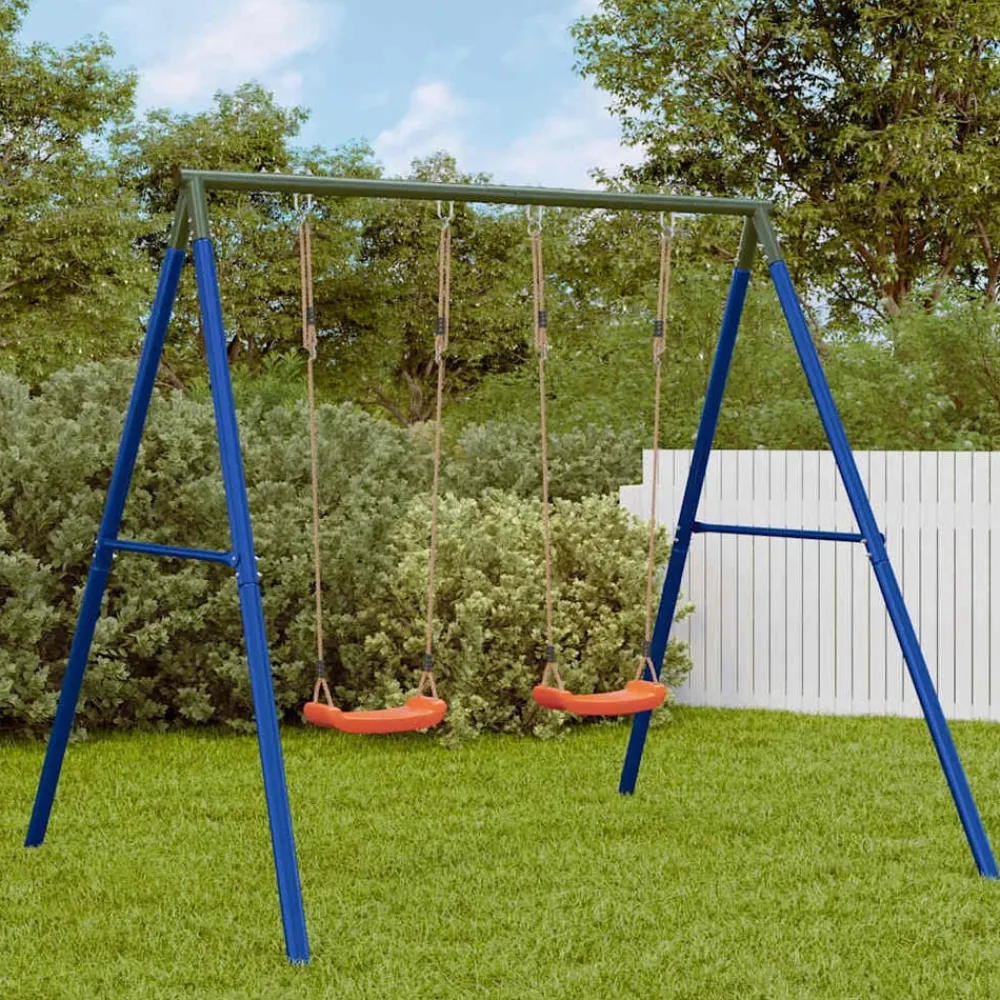 Jeux De Plein Air-vidaXL Ensemble de balançoire d'extérieur avec 2 balançoires Rouge