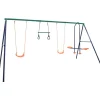 Jeux De Plein Air-vidaXL Ensemble de balançoire et anneaux de gymnastique 4 places Acier