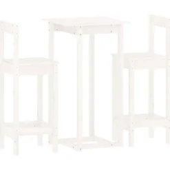 Ensembles De Meubles-vidaXL Ensemble de bar 3 pcs Bois de pin massif Blanc