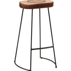 vidaXL Ensemble de bar 3 pcs bois de manguier brut massif et métal