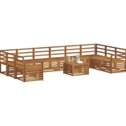 Ensembles De Meubles-vidaXL Ensemble de canapé d'angle 11 pcs Bois d'Acacia Massif Naturel