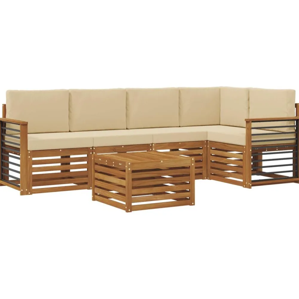 vidaXL Ensemble de canapé d'angle avec coussin 6 pcs