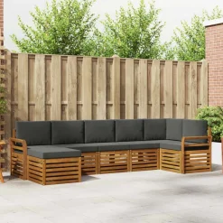 Ensembles De Meubles-vidaXL Ensemble de canapé d'angle 7 pcs Naturel et anthracite
