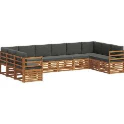 Ensembles De Meubles-vidaXL Ensemble de canapé d'angle 10 pcs Naturel et anthracite
