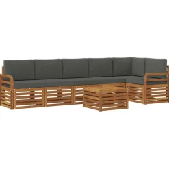 Ensembles De Meubles-vidaXL Ensemble de canapé d'angle 7 pcs Naturel et anthracite