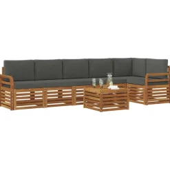 Ensembles De Meubles-vidaXL Ensemble de canapé d'angle 7 pcs Naturel et anthracite